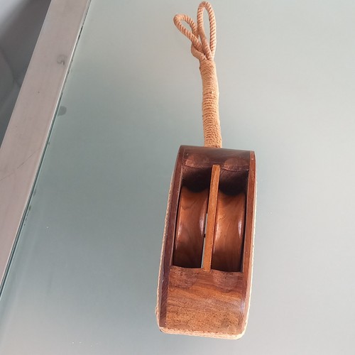 Vintage wooden block tackle - vintage, &