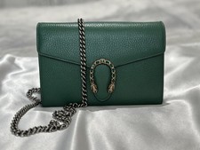 Gucci Dionysus Chain Wallet Green Leather