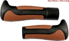 Ergonomic Bicycle Handle Grips - Black/Brown 138/108 mm long/short