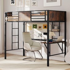Single size metal loft bed - size,