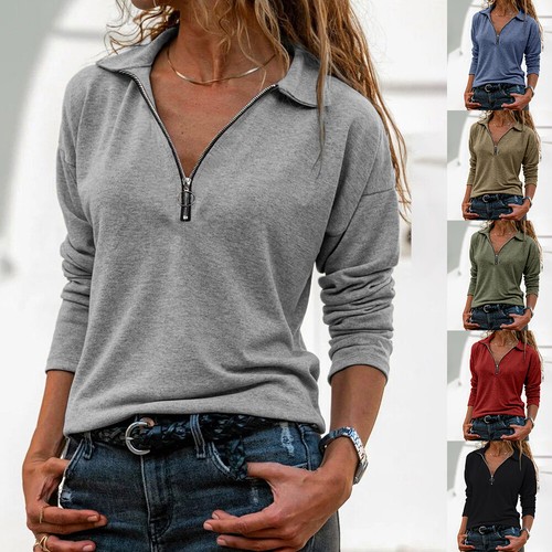 Womens zip neck collar t - collar,