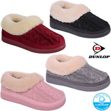 LADIES DUNLOP SLIPPERS WOMEN MEMORY FOAM FUR THERMAL ANKLE BOOTS WARM SHOES SIZE