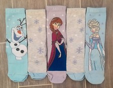 NEW Disney FROZEN Set of 5 Girls Ankle Socks UK Size 12.5-3.5. Elsa Anna Olaf