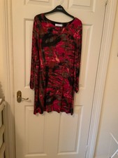 ADINI Black/Red/Grey Patterned Long Sleeved  Dress & Pockets