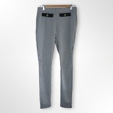Miss Selfridge Black and White Dog Tooth Slim Stretch Trousers – Size 12