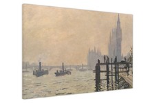Monet Thames Below Westminster Canvas Wall Art Picture Print