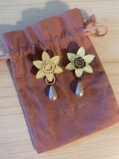 Wolf And Moon Daffodil Pearl Statement Earrings