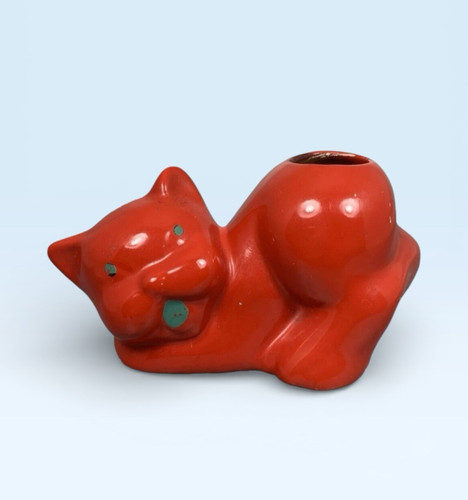 Red ceramic cat cotton - red,