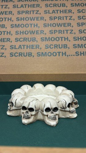 Skull ashtray ornament cream - ornament,