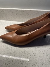 Next Tan Leather Kitten Heel