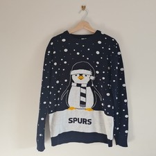 Tottenham Spurs FC Official Men’s Christmas Jumper Penguin Snowflakes Size L