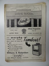 LUTON TOWN v ASTON VILLA | 1957/1958 | DIV. 1 | 18 JAN 1958 | UK FREEPOST