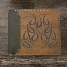 Red Flames Leather Wallet