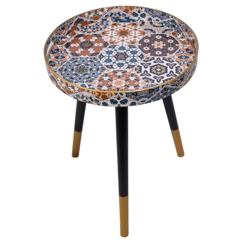 Moroccan mosaic round side - moroccan,