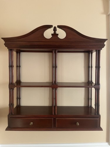 Vintage mahogany wall shelf - mahogany,