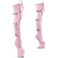Pleaser 8" Heelless 3" Pf Lace-Up Front Thigh Boots Adult Women Shoes Craze/3028