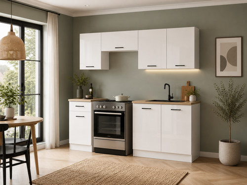 Kitchen cabinets set white - kitchen,