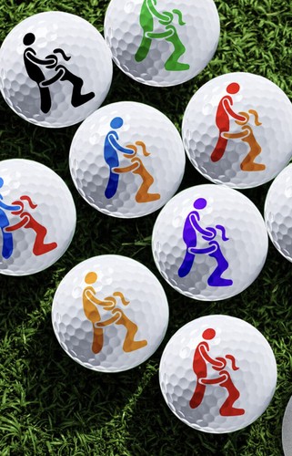Rude golf ball stencil - rude, marker