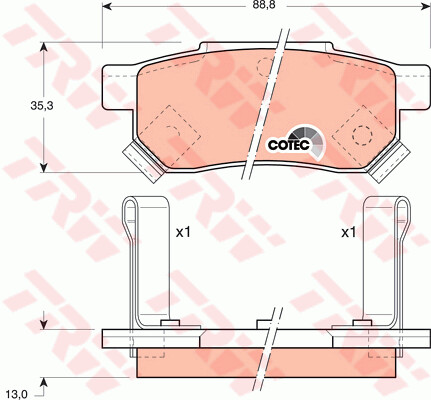Trw gdb499 brake - brake, pad