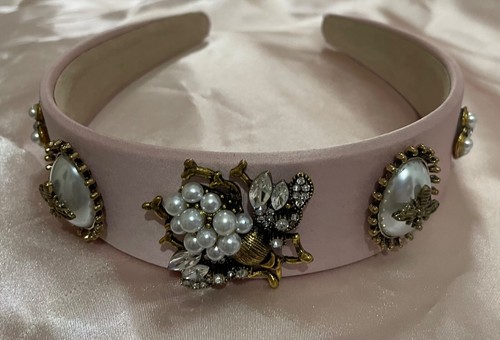 Pink pearl jewel headband - pink,