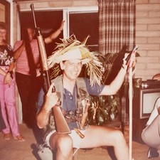 Vintage Photo Funny Man Gun