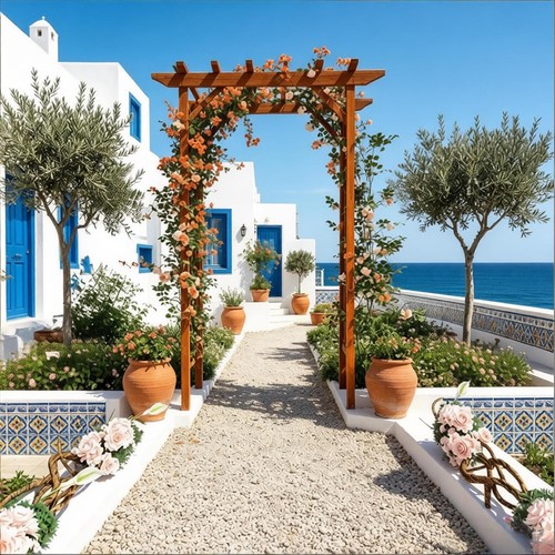 Wooden garden arbor arch - wooden,