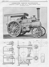 8hp Compound Steam Engine by Foster & Co - Antique Engineering Print 1904