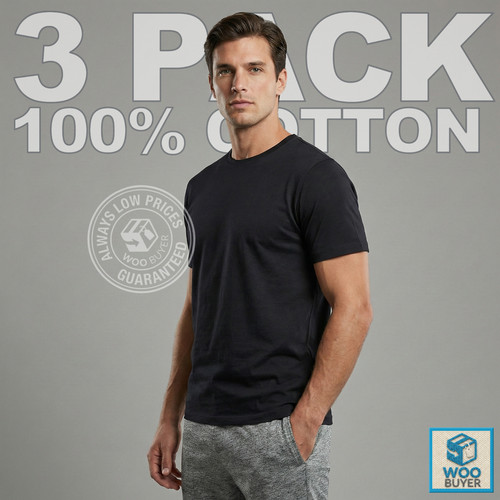 Pack mens plain - 3, tee