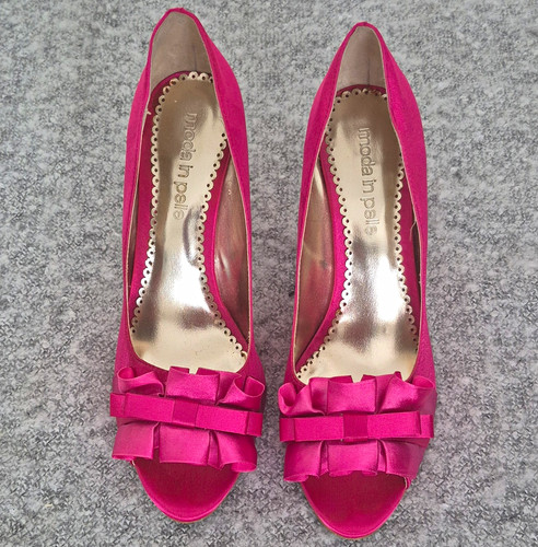 Moda pelle pink satin peep - moda, in