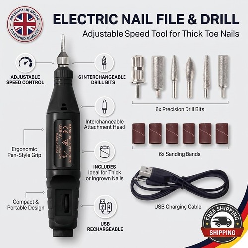 Electric nail file for thick - file,