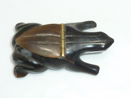 Vintage horn snuff box - vintage, frog