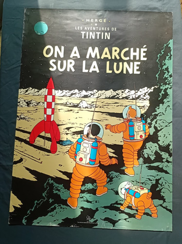 Vintage herge tintin poster - vintage,