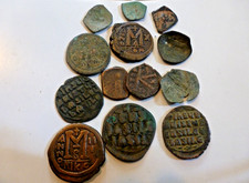 13 Genuine Ancient Byzantine Coins - for research & id up to VF condition REF13