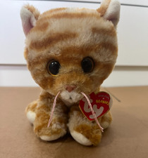 Ty Original Beanies Cleo The Orange Ginger Tabby Cat Soft Toy Plush 6"