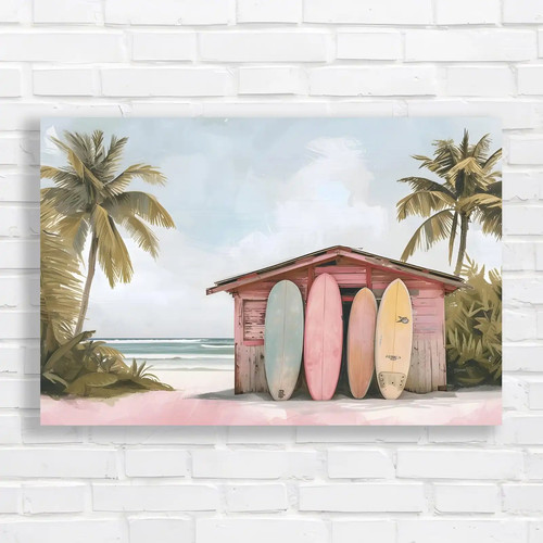 Retro tropical beach - beach, hut