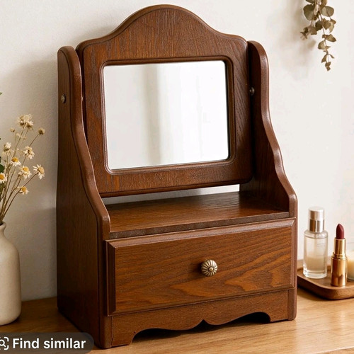 Tabletop wooden make mirror - tabletop, make-up