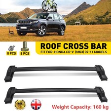 ROOF CROSS BARS FULL LENGTH TOP MOUNT LUGGAGE RACK BLACK fit HONDA CRV MK3 07-11