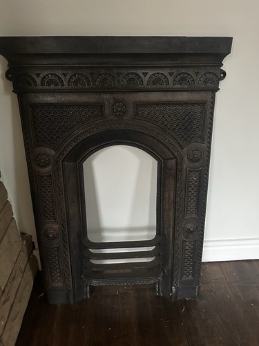 Victorian cast iron fireplace - iron,