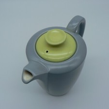 POOLE POTTERY LIME YELLOW MOONSTONE GREY HOT MILK POT PERFECT 50'S TWINTONE C102