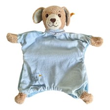 Steiff Dog Comforter Blue Boys Soft Toy Blanket Soother Blankie Dou Goodnight