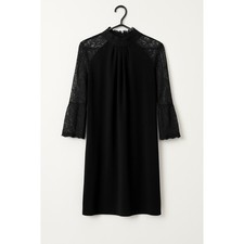 Next Black Lace High Neck Shift Dress Size 6 UK – Long Sleeve Evening Party