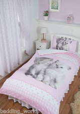 MISTY & MAC KITTEN POLKA DOT GINGHAM PINK WHITE RACHAEL HALE BEDDING CURTAINS