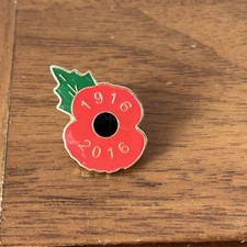 Red enamel poppybadge - enamel,