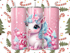 Pink Christmas Unicorn 20oz