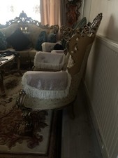 Elegant Antique Gold 3-Seat