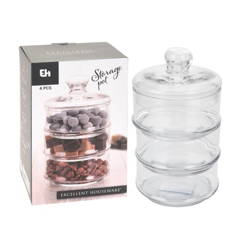 Tier stackable glass storage - stackable,