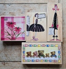 BUNDLE of STAMPS HAPPEN INC ,   WOOD MOUNTED RUBBER STAMPS