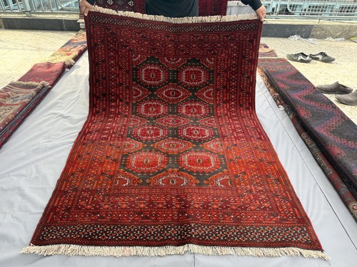 Antique red afghan sarooq - red,