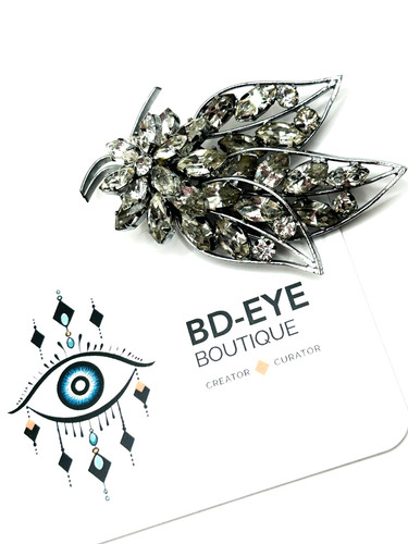 Vintage silver tone marquise - silver,