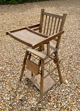 Child's High Chair Converts to a seat & table. Vintage Display Item.